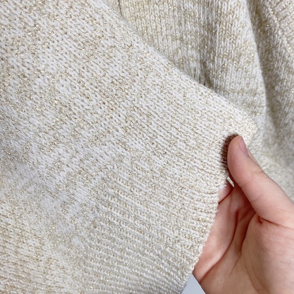 Diane von Furstenberg Fausta gold speckled sweater cardigan size S - Picture 6 of 11